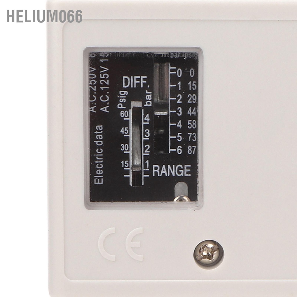 Helium066 Công tắc áp suất không khí Bộ điều khiển máy nén nồi hơi sấy hạng nặng 6kg AC125V 250V