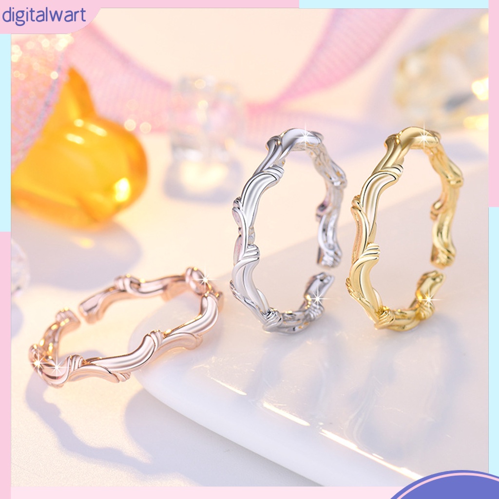 [IGT] Nhẫn Hở Hình Lá Liễu Kiểu Hình Học Không Gây Dị Ứng Có Thể Điều Chỉnh Kích Cỡ Sang Trọng Trang Sức Quyến Rũ