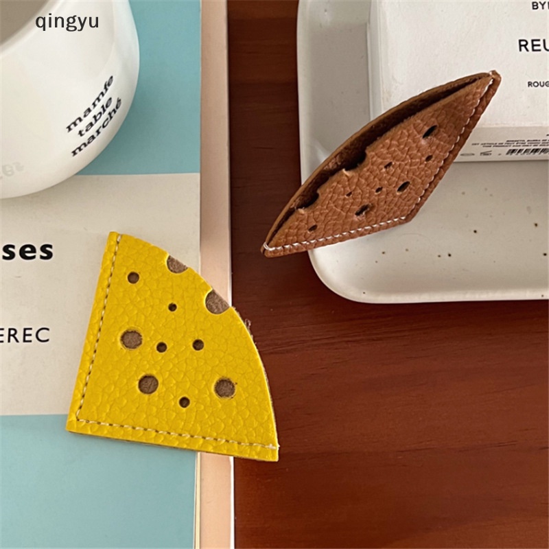 Qingyu 1 Bookmark Da Thật Mini Họa Tiết Phô Mai Dễ Thương Dùng Làm Quà Tặng Giáo Viên