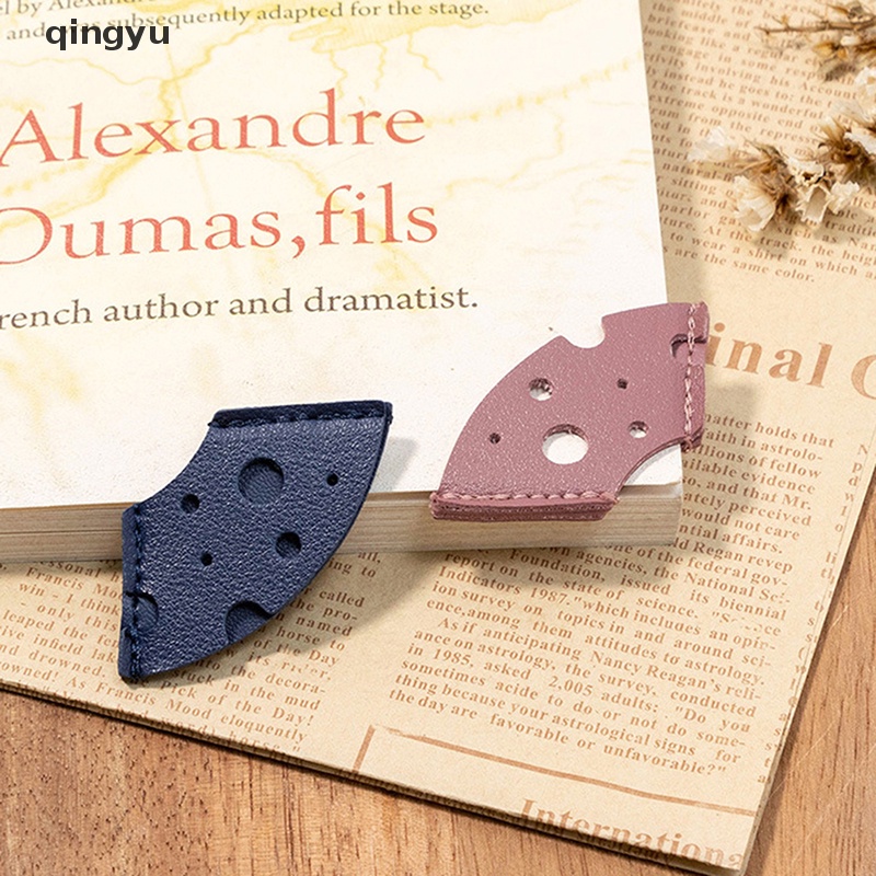 Qingyu Kẹp Đánh Dấu Trang Sách Bằng Da Đánh Dấu Trang Sách Phong Cách Vintage Mini Làm Quà Tặng Cho Học Sinh