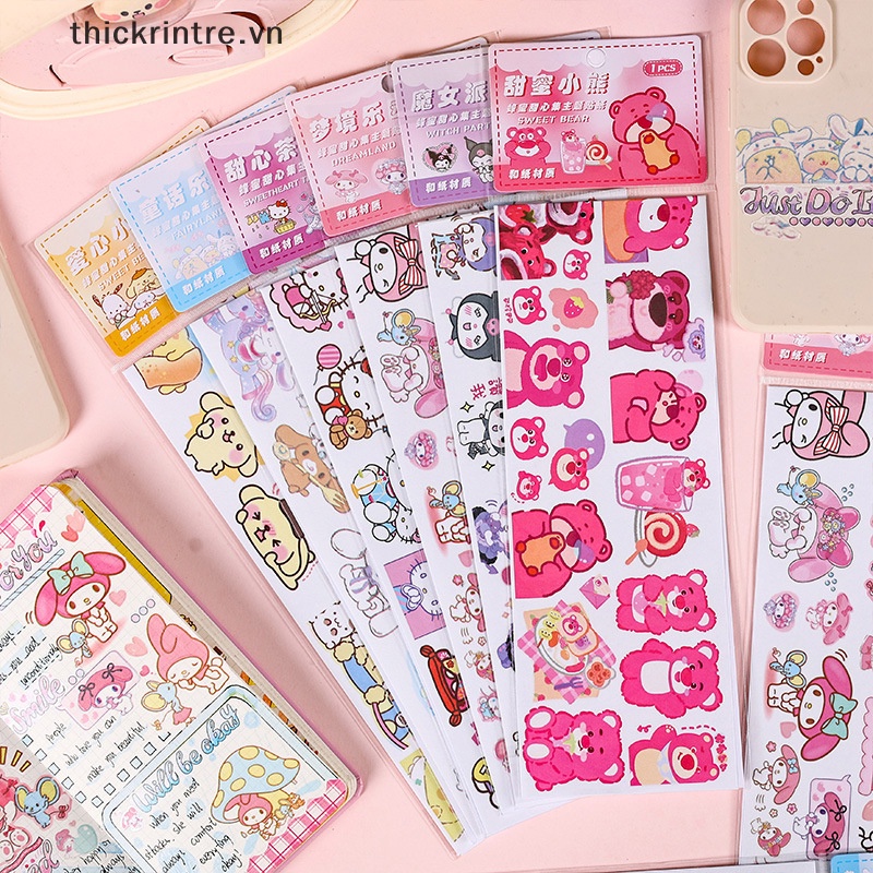 SANRIO Miếng Dán Trang Trí Điện Thoại Hình Kuromi Cinnamoroll Dễ Thương