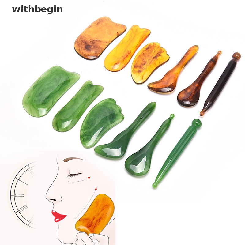 Dụng Cụ Cạo Mát Xa Bằng Nhựa Resin Tự Nhiên Màu Hổ Phách