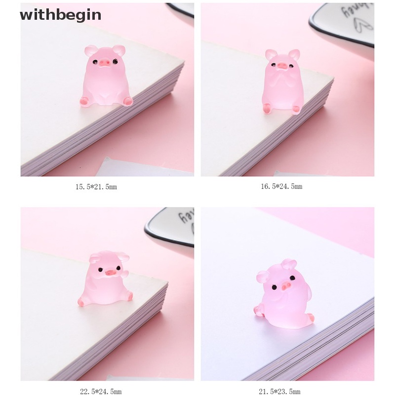 Bộ 6 Tượng Heo Hoạt Hình Bằng Nhựa Resin DIY Trang Trí Nhà Cửa