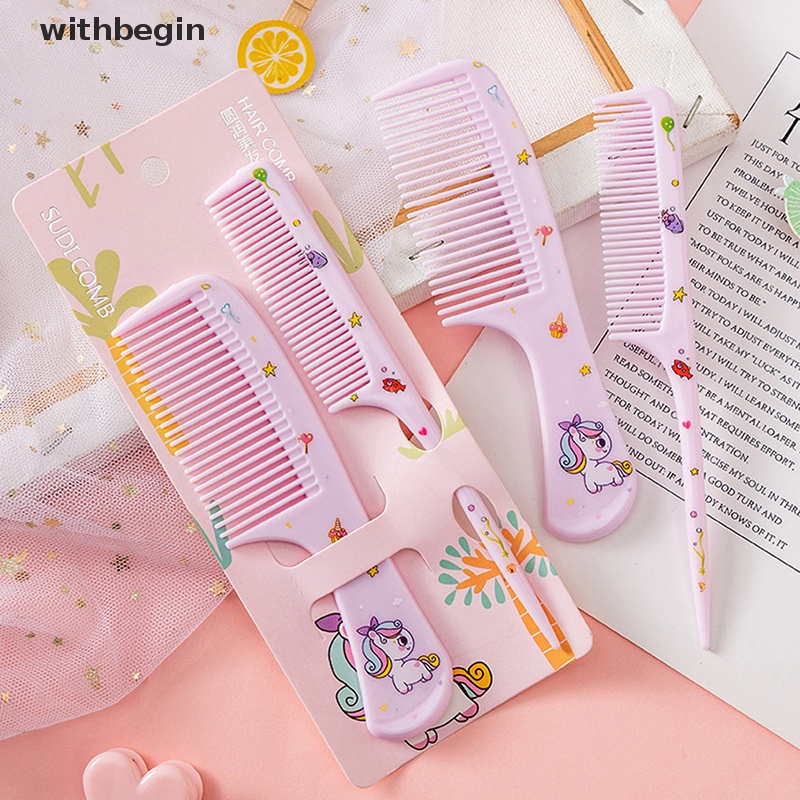 Bộ 2 Lược Đuôi Nhọn Chống Tĩnh Điện Dễ Thương Cho Bé Gái