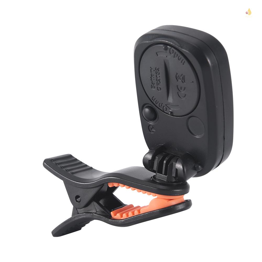 Bộ Điều Chỉnh Điện Tử Mini LT-01 Dạng Kẹp Xoay 360 Độ° Màn Hình LCD Xoay Được Kèm 2 Đèn Nền Cho Đàn Guitar Bass Ukulele C / D Violin