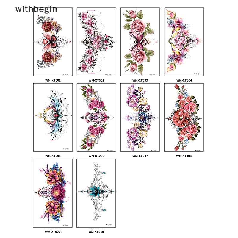 Hình Xăm Dán Tạm Thời Họa Tiết Hoa Chống Nước Quyến Rũ Cho Nữ