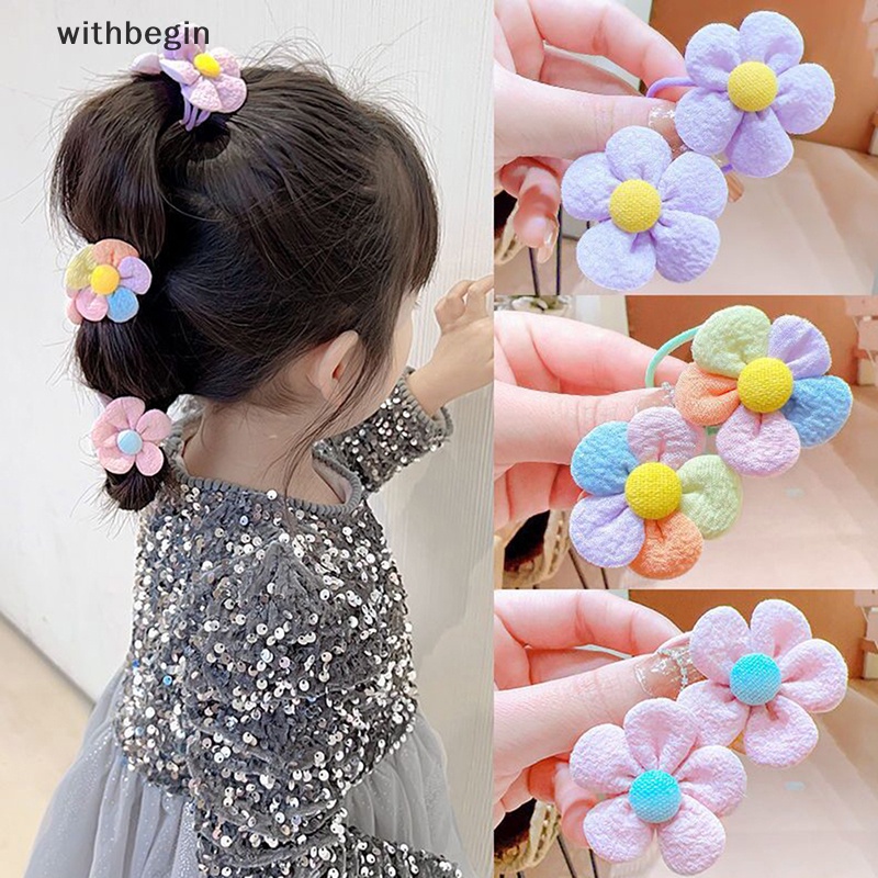 Dây Cột Tóc Co Giãn In Họa Tiết Hoa Hoạt Hình Màu Sắc Ngọt Ngào Thời Trang Cho Nữ