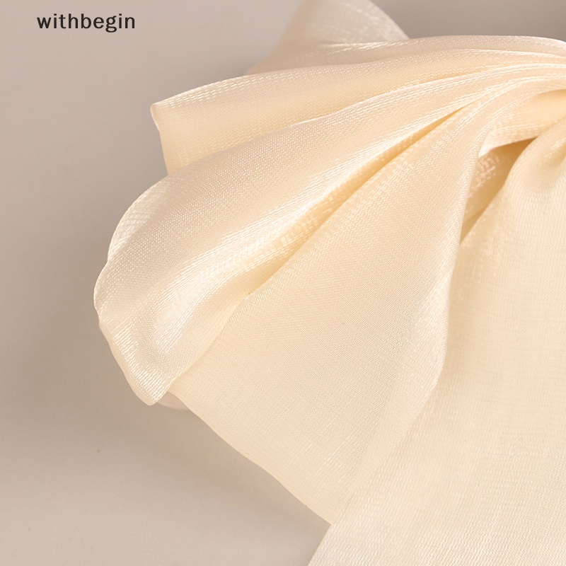 Kẹp Tóc Nơ Lớn Bằng Vải Voan Màu Trơn Thời Trang Mùa Hè Dành Cho Nữ