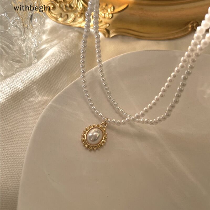 Dây Chuyền Mặt Hình Trái Tim Đính Ngọc Trai Lãng Mạn Cho Nữ