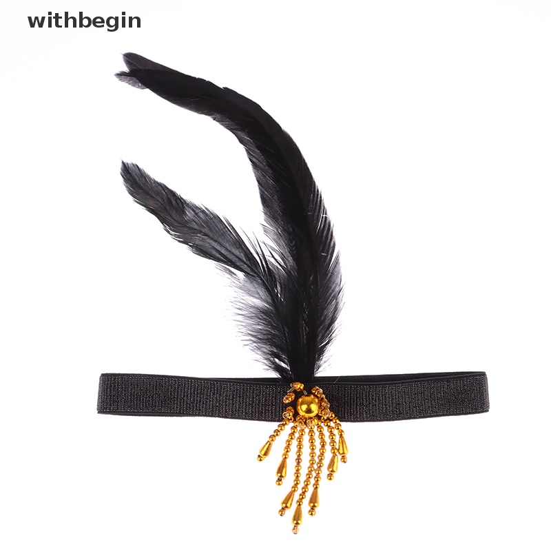 Băng Đô Cài Tóc Đính Lông Vũ Và Ngọc Trai Màu Đỏ Đen Phong Cách Cổ Điển Dùng Hóa