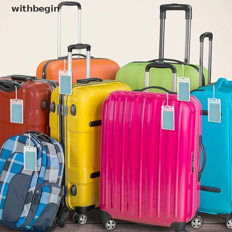 Bộ 2 Thẻ Hành Lý Bằng PVC Trong Suốt Chống Thấm Nước Có Thể Tái Sử Dụng