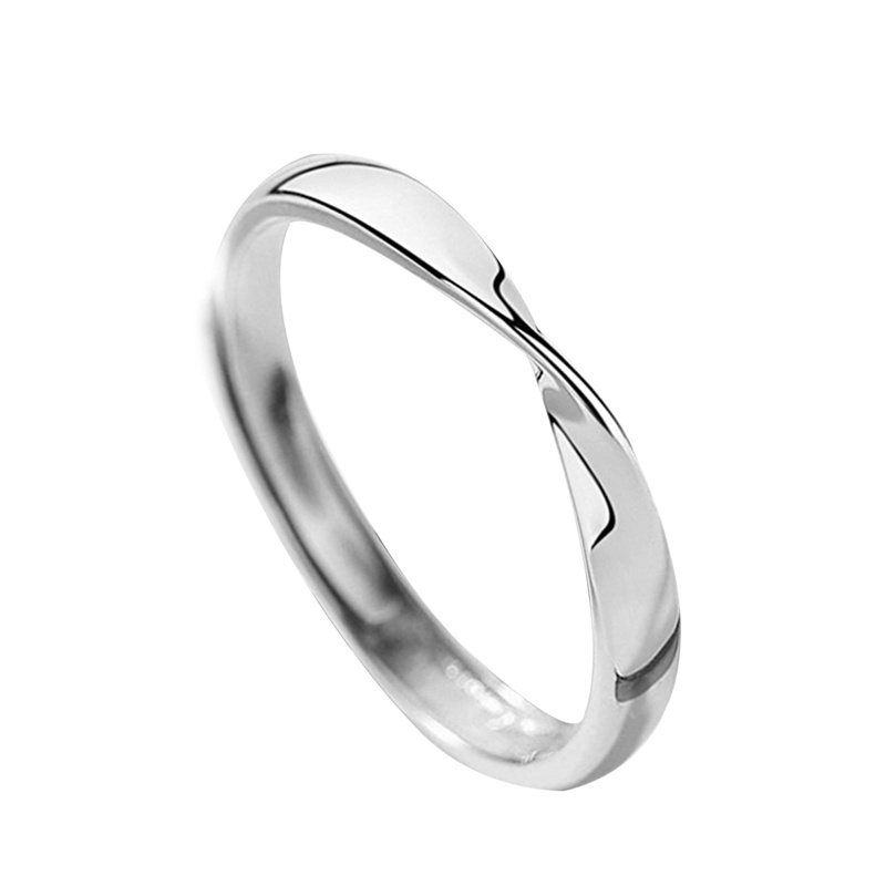 Nhẫn Hở Màu Trắng Đen Đơn Giản Cho Cặp Đôi