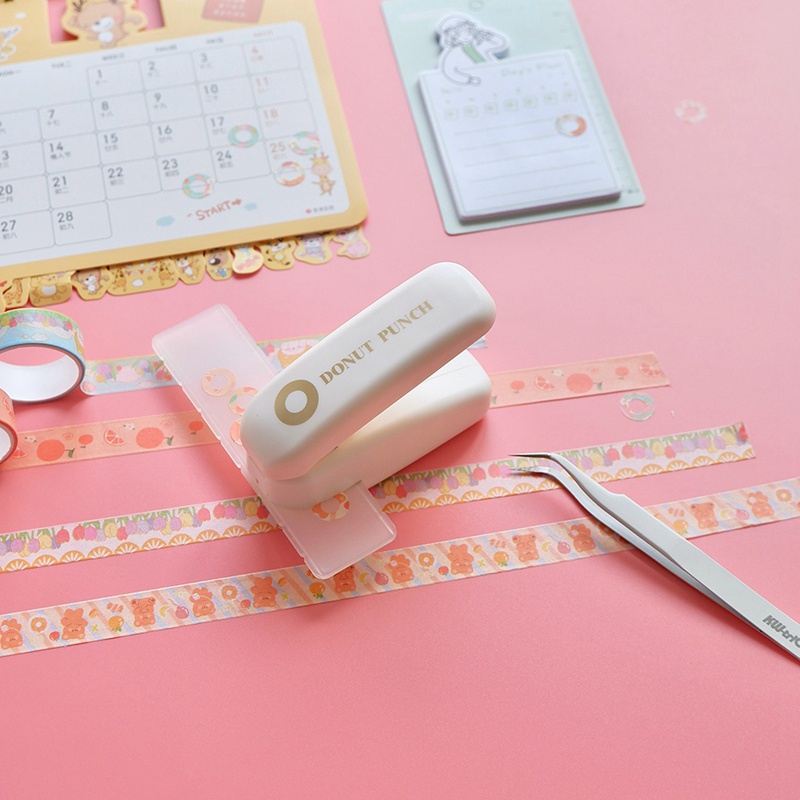 1 Set Dụng Cụ Bấm Lỗ Giấy Washi Màu Trắng