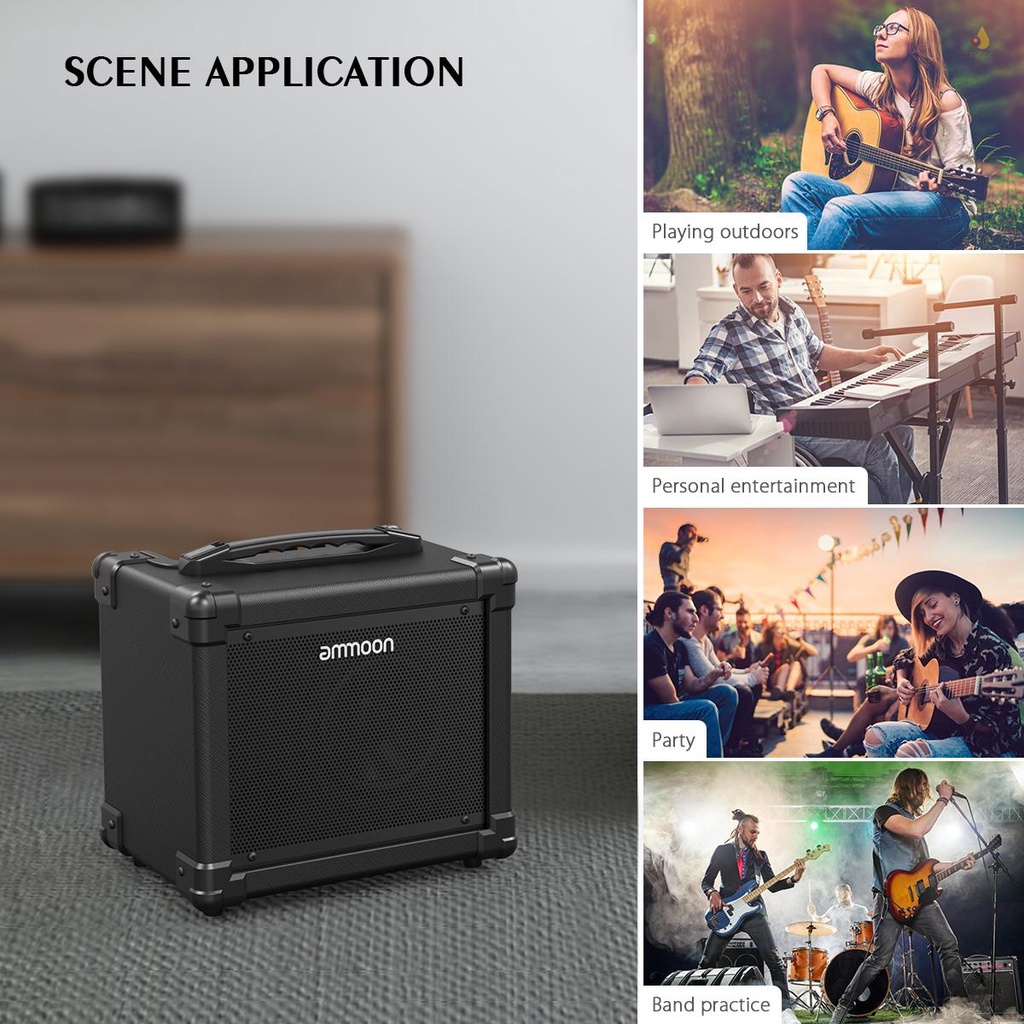 Bộ Khuếch Đại Âm Thanh ammoon GA-10 10W BT Hỗ Trợ Làm Sạch / Phân Phối Chế Độ AUX Trong Gain Bass