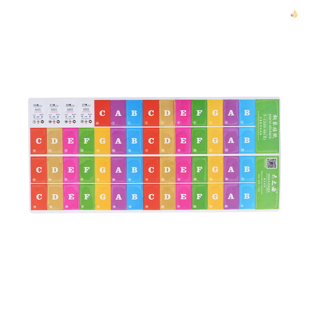 Miếng Dán Nốt Nhạc Nhiều Màu Sắc Cho Đàn Piano 37 / 49 / 61 / 88