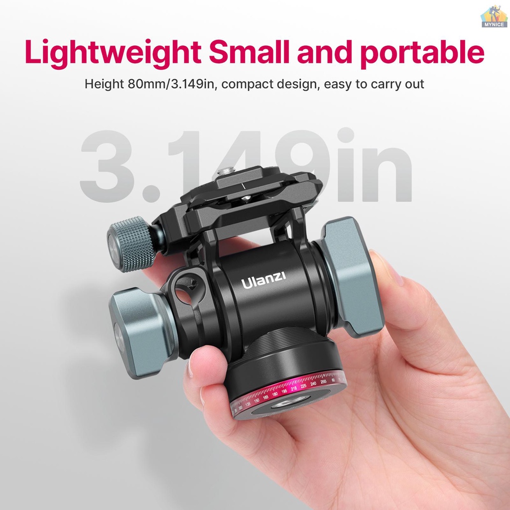 Đầu Bi Nghiêng Ulanzi U-190 Nhỏ Gọn Bằng Hợp Kim Nhôm Với Ốc Vít 10kg / 22lbs Chịu Tải Trọng 10kg