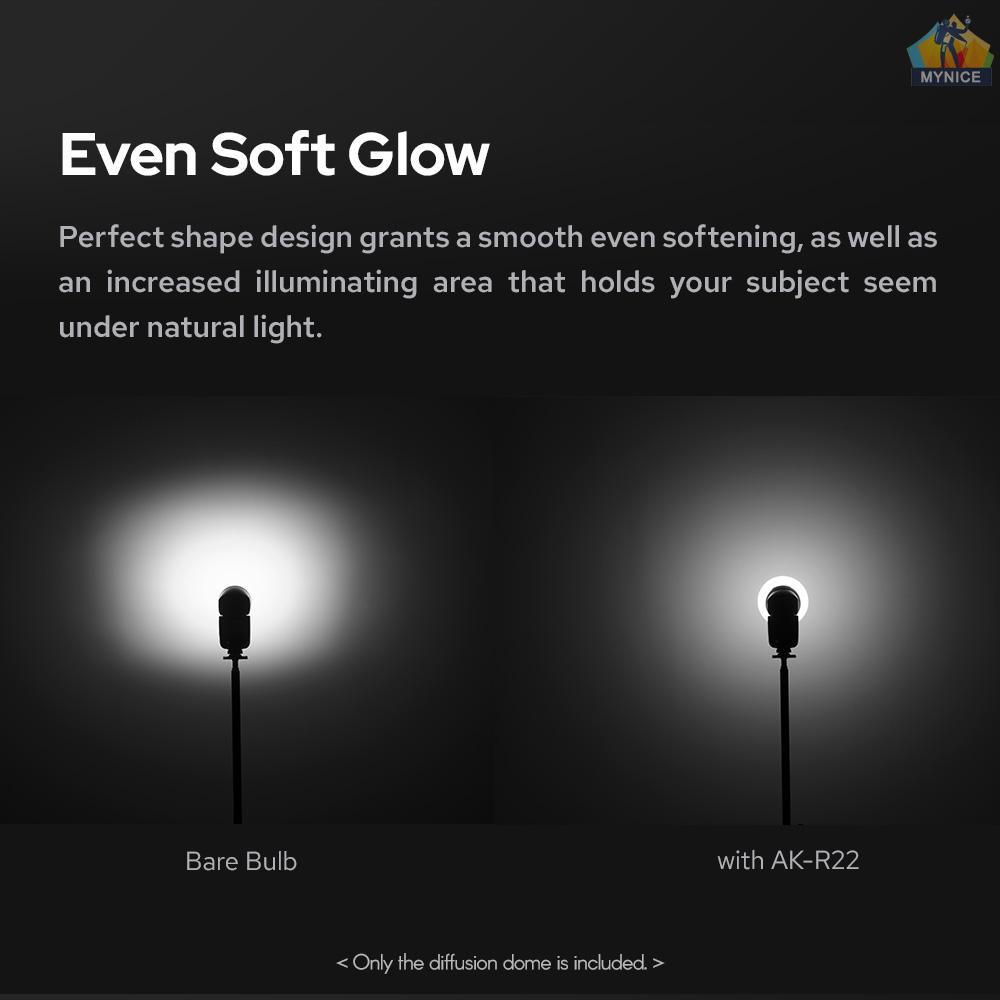 Bộ Khuếch Tán Vòm Khuếch Tán Godox AK-R22 Bằng Silicon Có Thể Gập Lại Cho V1 Series Flashes AD100PRO AD200PRO (H200R)