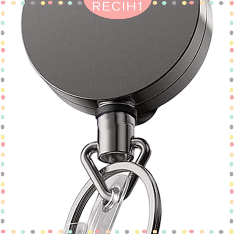 [Recih] Móc Khóa Có Dây Rút Với Kẹp Thắt Lưng / Kẹp Huy Hiệu Có Thể Thu Gọn Chịu Được Sức Nặng Cho Túi Xách / Balo
