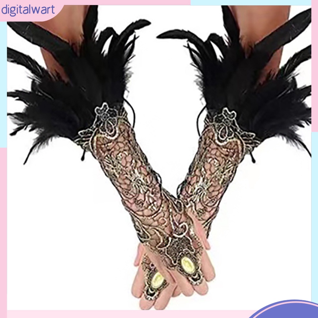 1 Đôi Găng Tay Múa Ren Thêu Mắt Bắt Mắt Phong Cách Vintage