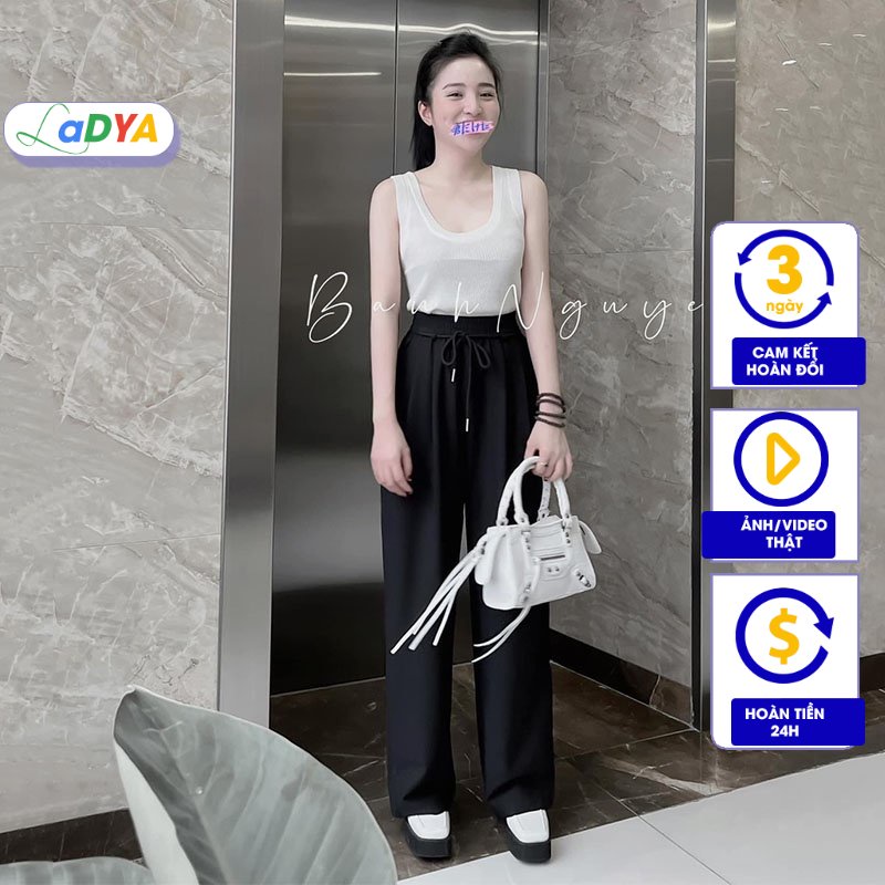 Quần ống rộng suông dây rút ngoài cách điệu sang chảnh M816