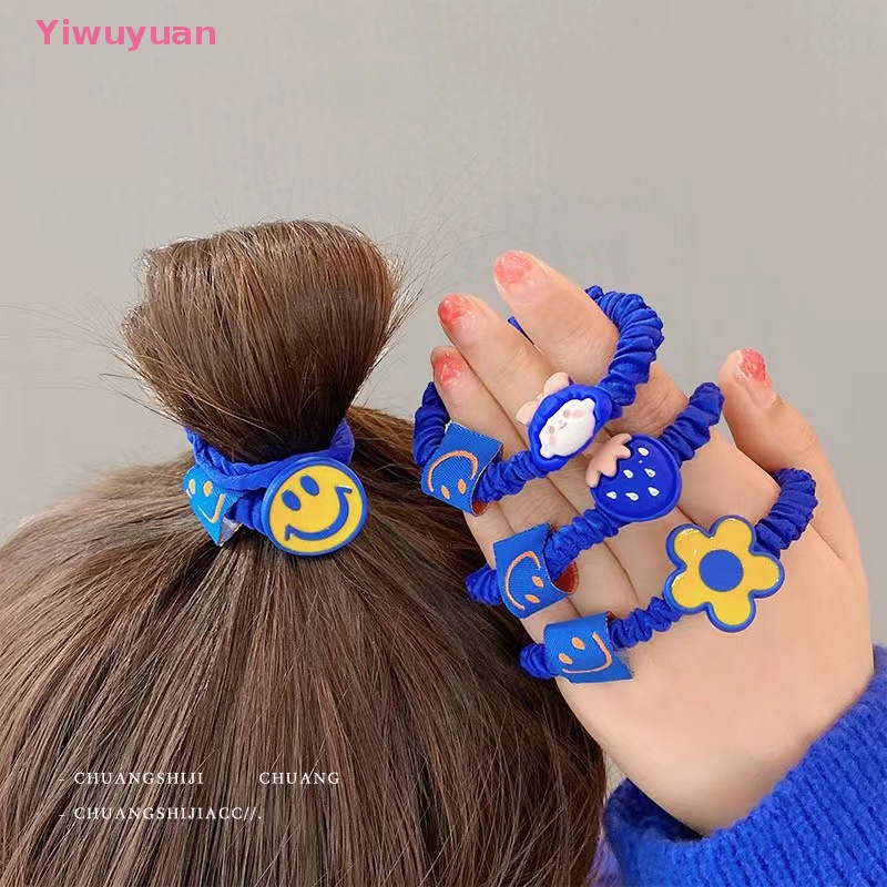 Dây Buộc Tóc Cao Su Co Giãn Mặt Cười Phong Cách Hàn Quốc Handmade Mới