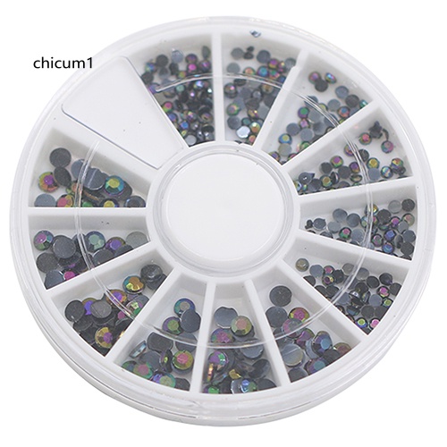Set Khay Bánh Xe 300 Hạt Kim Cương Giả 3D Trang Trí Móng Tay DIY