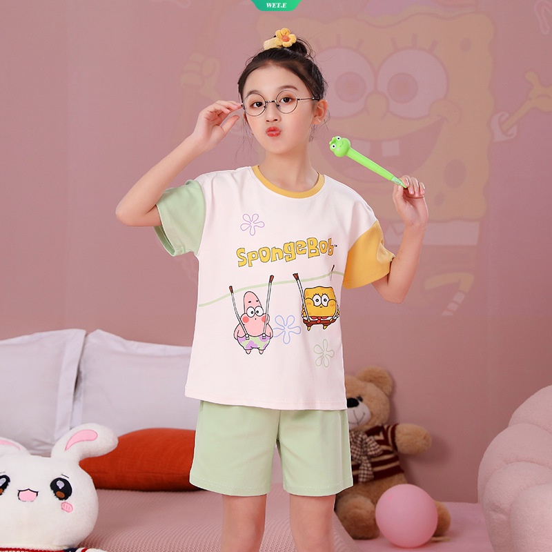 Bộ Đồ Ngủ Tay Ngắn Cổ Tròn In Hoạt Hình Sanrio Pachacco Melody Thời Trang Mùa Hè 2023 Cho Bé Gái