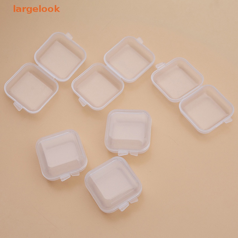 Set 10 Hộp Nhựa Vuông Trong Suốt Đựng Trang Sức