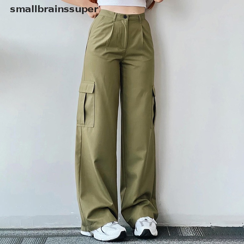 Quần Jean Baggy Lưng Cao Y2k Nhiều Túi Có Khóa Kéo Phong Cách Vintage Cho Nữ