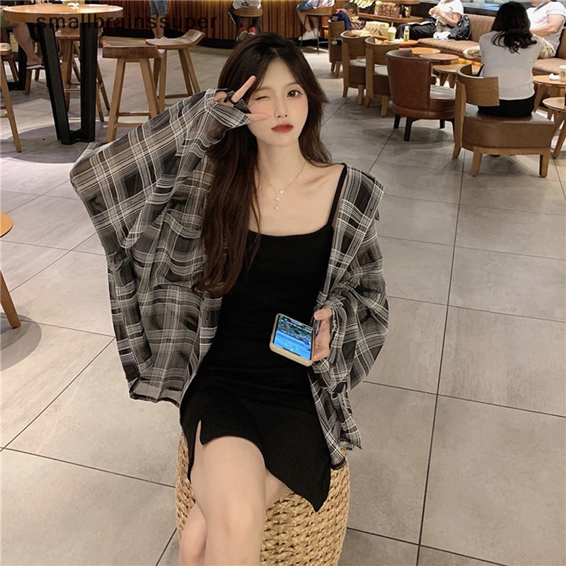 Đầm Mini Không Tay Cổ Chữ V Eo Cao Màu Đen Phong Cách Đường Phố Gợi Cảm Dành Cho Bạn Nữ SBS