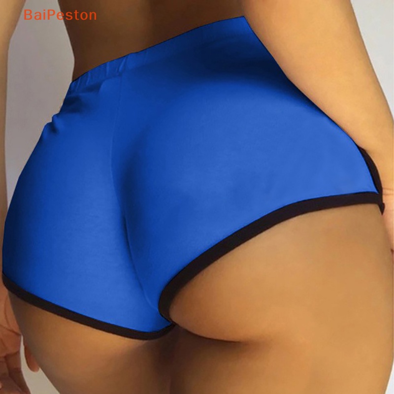 [BaiPeston] Quần Short Thể Thao Ngắn Dáng Rộng Eo Co Giãn Phong Cách Châu Âu Đi Biển Quyến Rũ Dành Cho Nữ