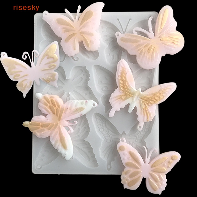 1 Khuôn Silicone Hình Bướm Làm Móc Khóa DIY