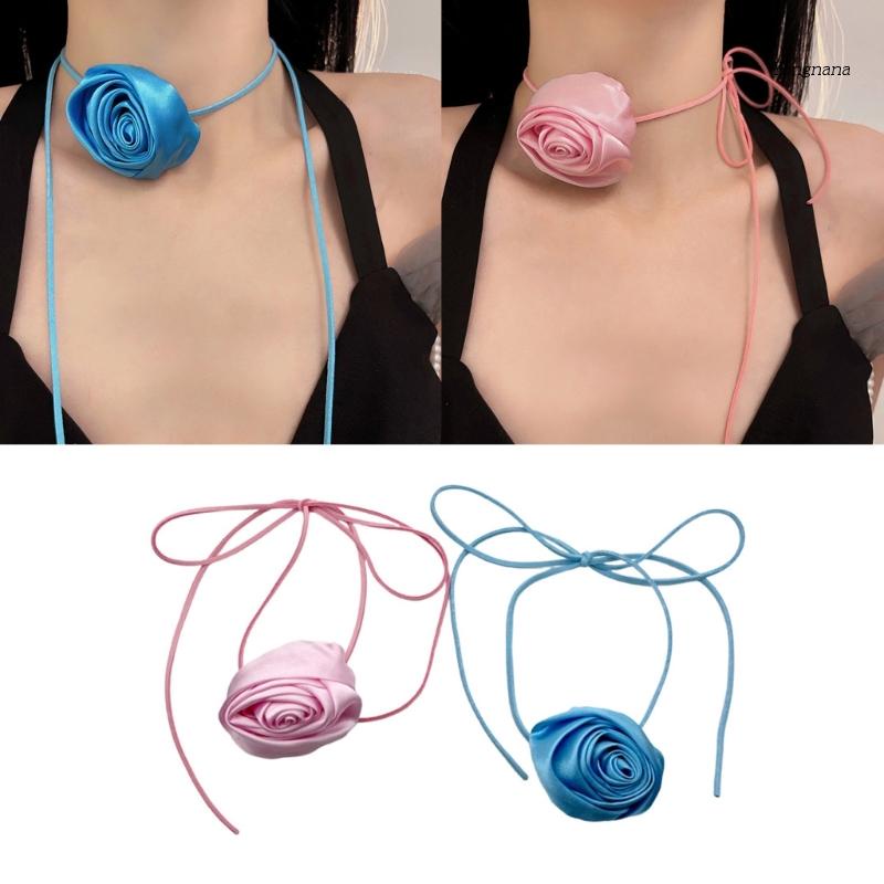 [CH *] Dây Chuyền Hoa Hồng Lụa Thanh Lịch Thời Trang Thu Đông