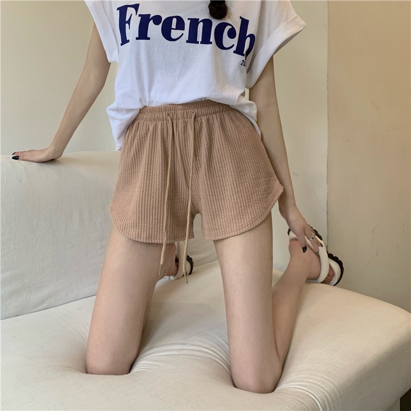 Quần Short Thể Thao Lưng Cao Dáng Chữ A Ống Rộng Thời Trang Mùa Hè Cho Nữ