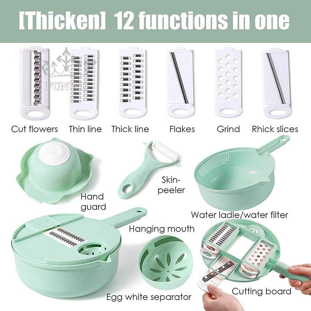 Dụng Cụ Cắt Rau Củ Quả Đa Năng 12 Trong 1 Mới