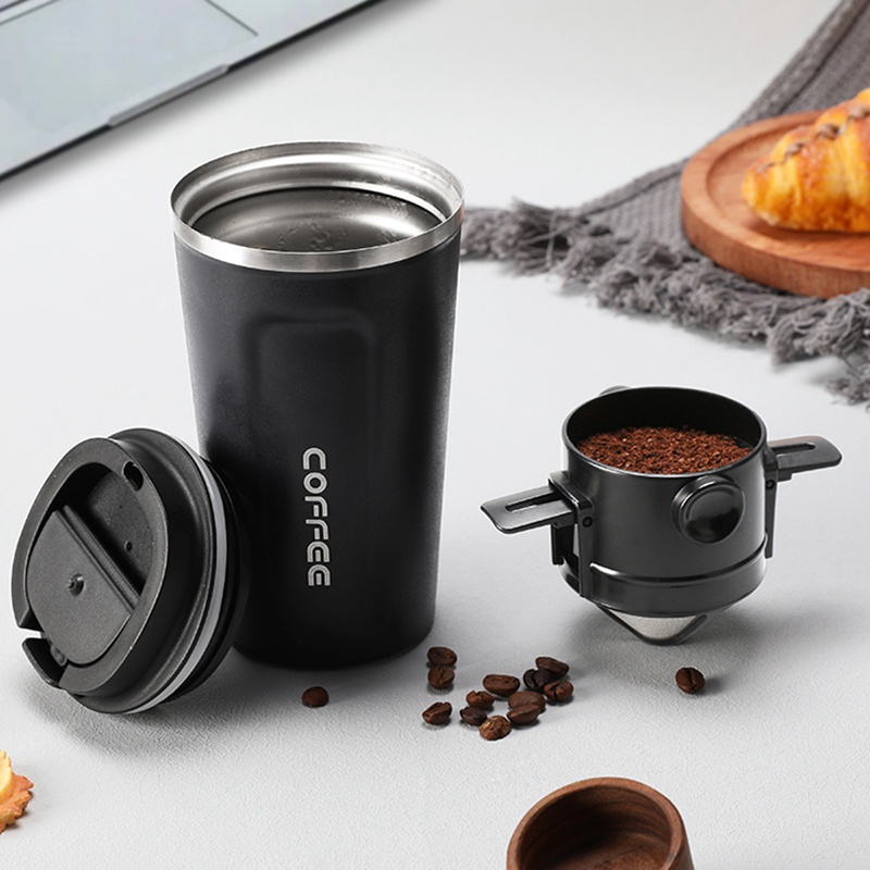 Cốc Lọc Cà Phê Hai Lớp Bằng Thép Không Gỉ 304 Gấp Gọn Tiện Lợi