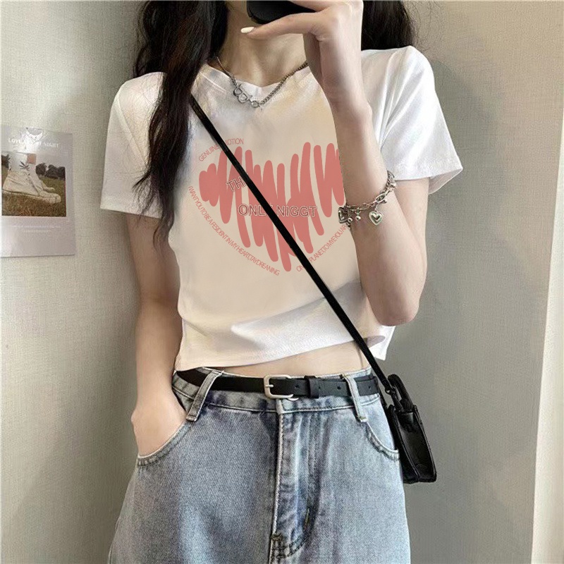 NRVP Áo Thun Nữ Tay Ngắn 100% Cotton In Hình Phong Cách Hàn Quốc Mới