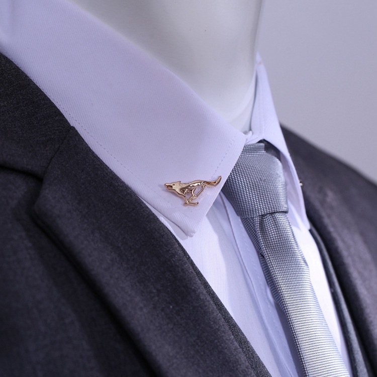 1 Cặp Trâm Cài Áo Hình Sói Và Chim Kim Loại Phương Tây