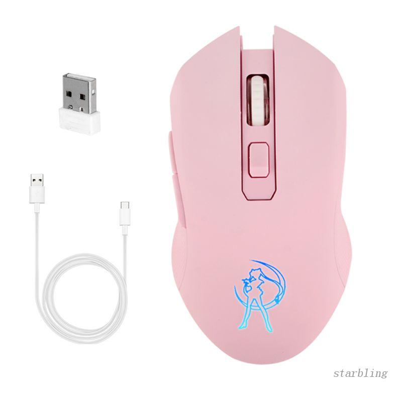 1 Chuột Máy Tính Không Dây 1600DPI 2.4G Có Đèn Nền