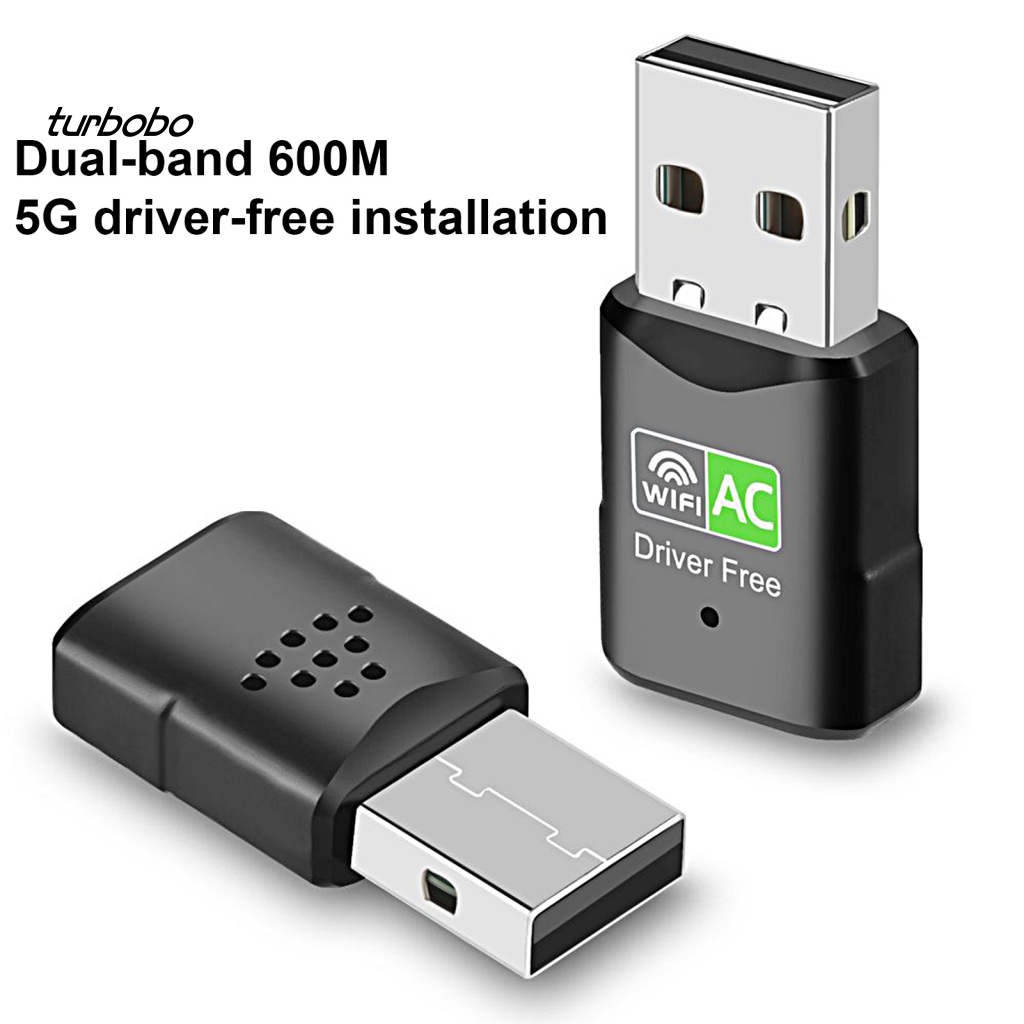 Thẻ Mạng Không Dây Băng Tần Kép Rộng 600Mbps USB 2.4 / 5.8GHz Cho Laptop PC Windows 7 / 8 / 10 / 11 / Vista / XP