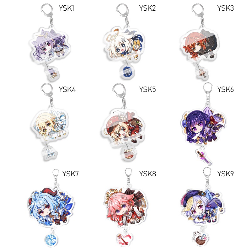 Móc Khóa Hình Nhân Vật Game Genshin Va Chạm Bằng Acrylic Dễ Thương