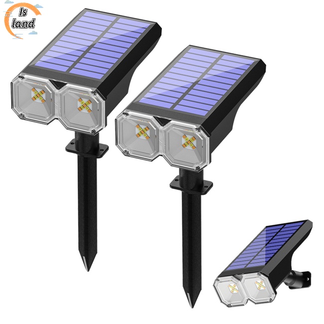 Bộ 2 Đèn Năng Lượng Mặt Trời 2 Chế Độ Sáng Có Thể Điều Chỉnh Góc Độ Chiếu Sáng Sân Vườn