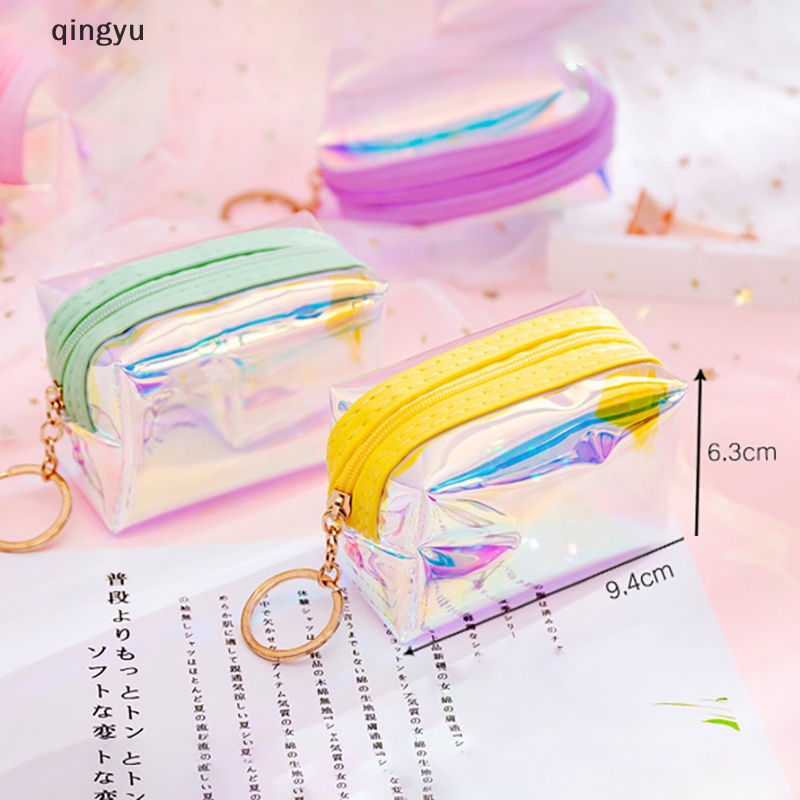 Qingyu Ví Đựng Tiền Xu mini Trong Suốt Thời Trang Cho Học Sinh