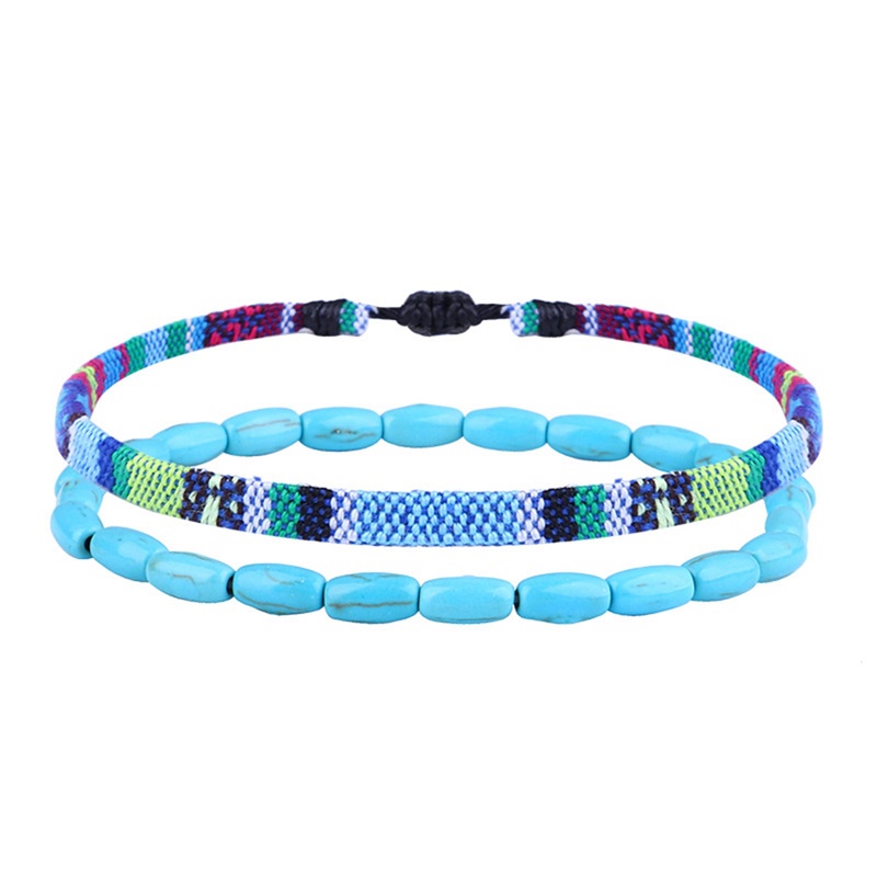 Set 2 Vòng Tay Chuỗi Hạt Phong Cách Boho Thời Trang Đi Biển