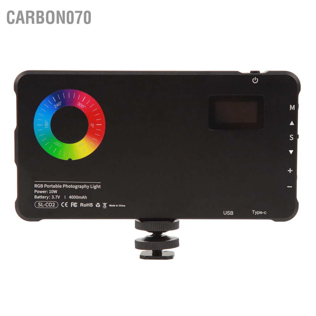 Carbon070 Bảng điều khiển ánh sáng máy ảnh RGB có thể sạc lại đầy đủ màu sắc di động cho Hội nghị truyền hình chụp vlog