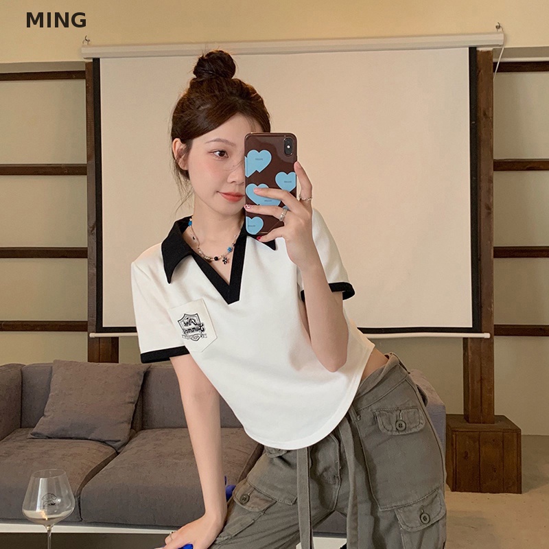 Áo Sơ Mi Tay Ngắn Màu Sắc Thời Trang Dành Cho Nữ