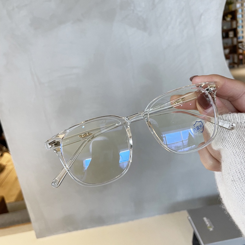Mắt Kính Tr90 Trong Suốt Siêu Nhẹ Chống Ánh Sáng Xanh Thời Trang Cho Nam Và Nữ