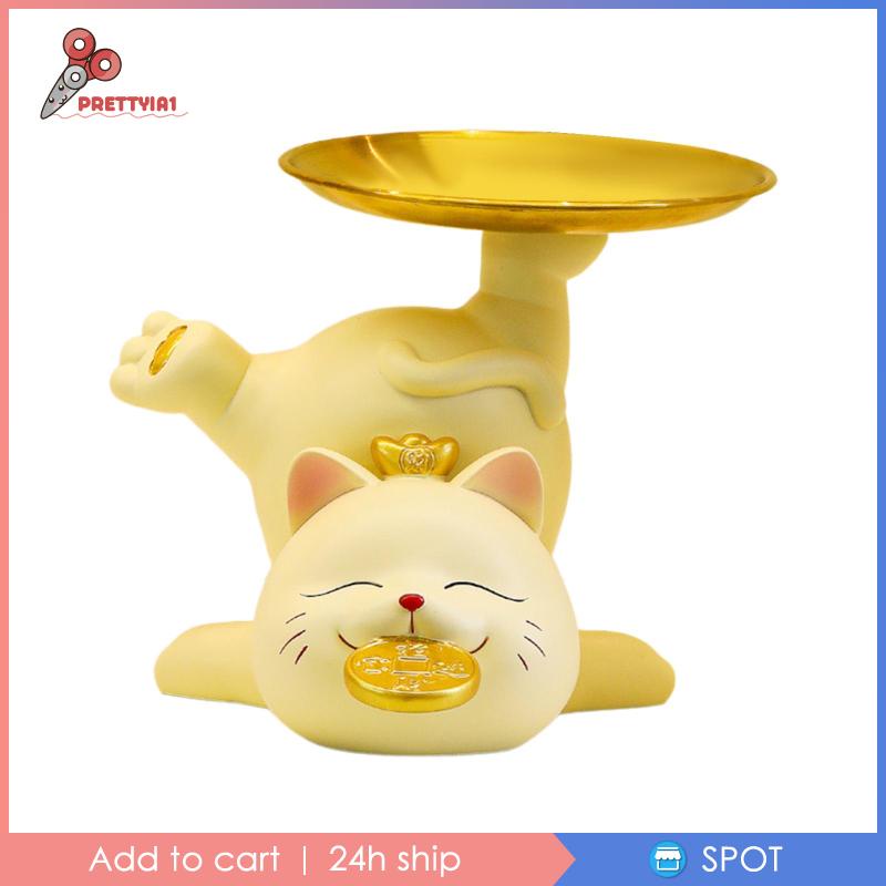 [Prettyia1] Giá Đỡ Chìa Khóa Tượng Mèo Điêu Khắc Hiện Đại