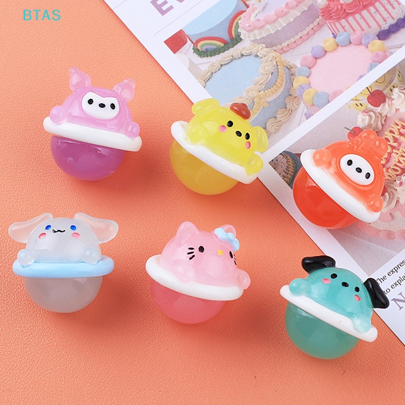 Phụ Kiện Kẹp Tóc Trang Trí Điện Thoại Hình Động Vật Hành Tinh Kem Hoạt Hình Mini Bằng Nhựa Phát Quang DIY