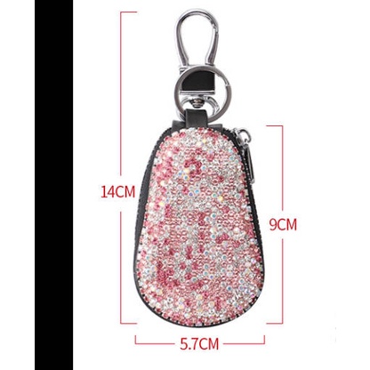 Car Diamond Key Case Korean Cute Car Leather Key Case Key Chain Protective Shell Decoration Supplies HqfX